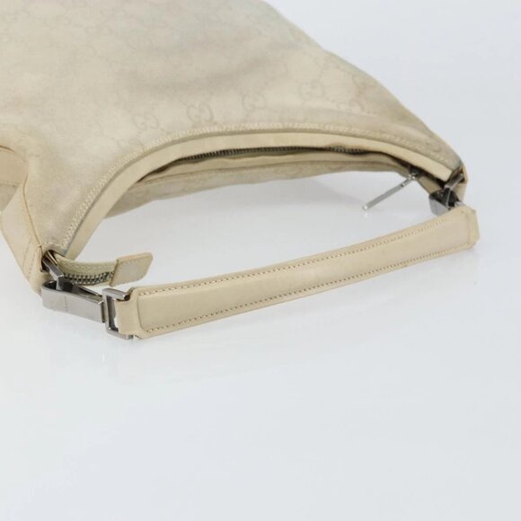 GUCCI GG Canvas Shoulder Bag Suede White Silver 000 0602 Auth am10075 - Picture 8 of 16